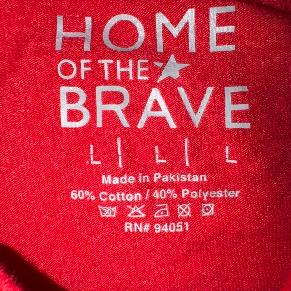 Red USA graphic tee with "Home of the Brave" text #usa #warready #red - Picture 2 of 3